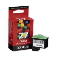 lexmark no 27 high resolution moderate use colour cartridge for inkjet