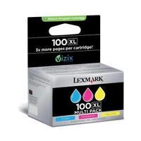 lexmark 3 pack 100xl color cyanmagentayellow high yield return program