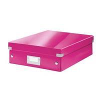 leitz click and store medium organiser box pink 60580023