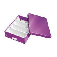 leitz click and store medium organiser box purple 60580062