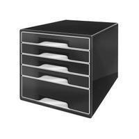 Leitz CUBE 5 Tray Drawer Cabinet Black 52530095