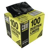 Le Cube Black 80 Litre Dustbin Liner Dispenser Pack of 100 0483