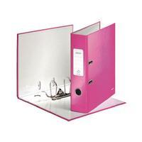 leitz 180 wow 80mm metallic pink a4 lever arch file pack of 10