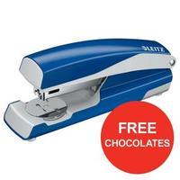 leitz nexxt series wow metal office stapler 3mm 30 sheet metallic blue