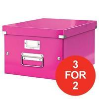 Leitz Click and Store Medium Storage Box Pink for A4 Documents Ref