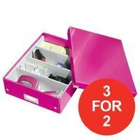 Leitz Click and Store Medium Organiser Box Pink Ref 60580023 3 for 2