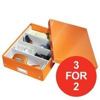 Leitz Click and Store Medium Organiser Box Orange Ref 60580044 3 for 2