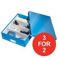 Leitz Click and Store Medium Organiser Box Blue Ref 60580036 3 for 2