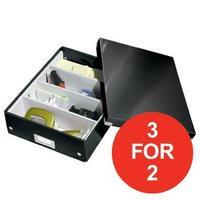 Leitz Click and Store Medium Organiser Box Black Ref 60580095 3 for 2