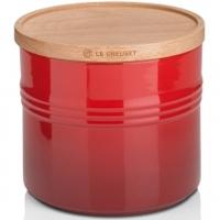 le creuset xlarge storage jar with wooden lid cerise