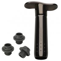 le creuset wine pump and stoppers black nickel one size