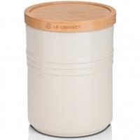 Le Creuset Medium Storage Jar With Wooden Lid Almond