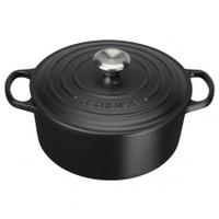 Le Creuset 24cm Cast Iron Round Casserole Dish Satin Black