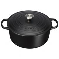 Le Creuset 28cm Cast Iron Round Casserole Dish Satin Black