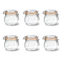 Le Parfait Clip Top Preserving Jar 500ml, 500ml Clip Top Jar, 6 Pack