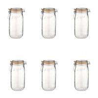 Le Parfait Clip Top Preserving Jar 1.5L, 1.5 Litre Clip Top Jar, 6 Pack