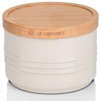 Le Creuset Small Storage Jar With Wooden Lid Almond