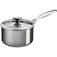 le creuset le creuset tri ply stainless steel saucepan with lid and he ...