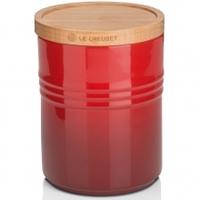 Le Creuset Medium Storage Jar With Wooden Lid Cerise