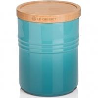Le Creuset Medium Storage Jar With Wooden Lid Teal