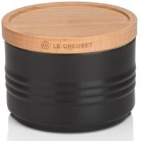 Le Creuset Small Storage Jar With Wooden Lid Satin Black