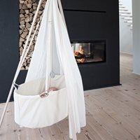 LEANDER Hanging Baby Cradle with Mattress, Canopy & Hook