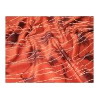Leaf Print Stretch Needlecord Dress Fabric Burnt Orange