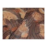 leaf print semi sheer dress fabric tan brown