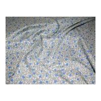 Leaf & Spot Print Cotton Lawn Dress Fabric Cream/Green/Blue