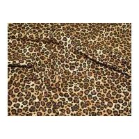 Leopard Animal Print Cotton Poplin Fabric Black & Brown