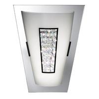 LED White Glass Wall Light With Glass Crystal In Center