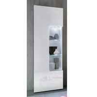 Leon Display Cabinet In White High Gloss With LED Lighting