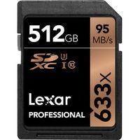Lexar 633x 512GB 95MB/s Professional UHS-I SDXC Memory Card - LSD512CBNL633