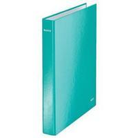 leitz wow a4 ring binder 2 d ring 250 sheets maxi ice blue pack of 10