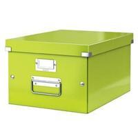 leitz click and store collapsible a4 medium storage box green