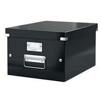 leitz click and store collapsible a4 medium storage box black