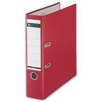 Leitz Lever Arch File Plastic 80mm Spine Foolscap Red Ref 1110-00-25 [Pack 10]