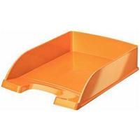 letter tray stackable metallic orange