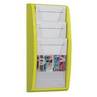 LEAFLET DISPENSER WALL MOUNTED3XA4 POCKETS, LIME