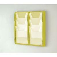 leaflet dispenser wall mounted6xa4 pockets lime