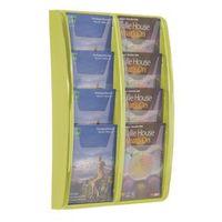 LEAFLET DISPENSER WALL MOUNTED8XA5 POCKETS, LIME