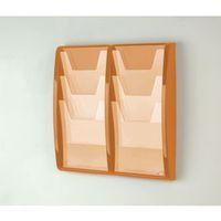 leaflet dispenser wall mounted6xa4 pockets orange