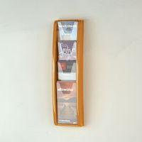 LEAFLET DISPENSER WALL MOUNTED4X1/3A4 POCKETS, ORANGE