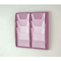 LEAFLET DISPENSER WALL MOUNTED6XA4 POCKETS, LILAC