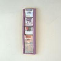 leaflet dispenser wall mounted4x13a4 pockets lilac