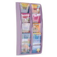 leaflet dispenser wall mounted8x13a4 pockets lilac