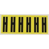 LETTER H - WHITE CARD 6 CHARACTERS/CARD 90x38MM