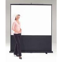 LEADER PORTABLE FLOOR SCREEN - VIDEO FORMAT - WHITE CLOTH, BLACK CASE WXDXH: 70