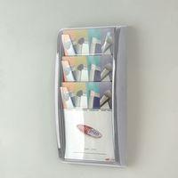 leaflet dispenser wall mounted 3xa4 pockets grey