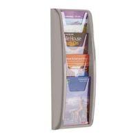 leaflet dispenser wall mounted 4xa5 pockets grey